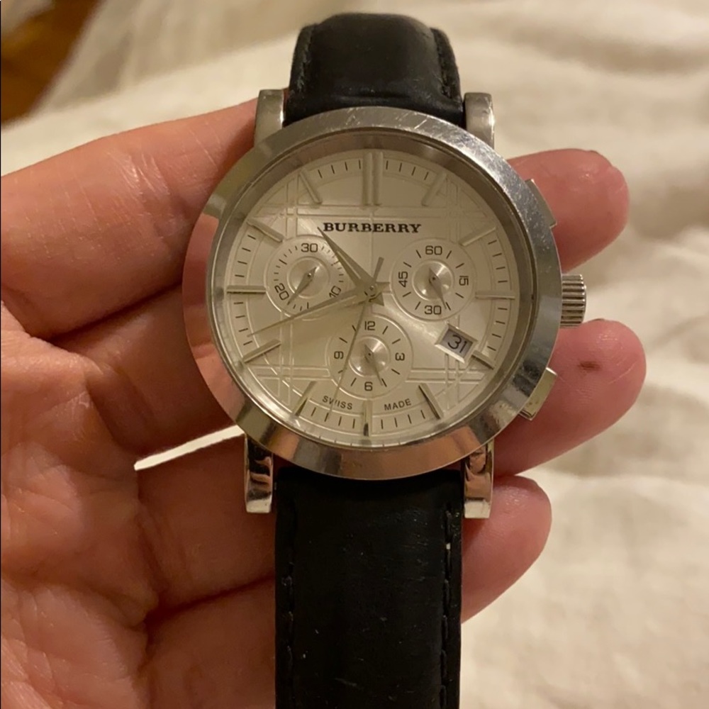 Burberry watch with leather strap